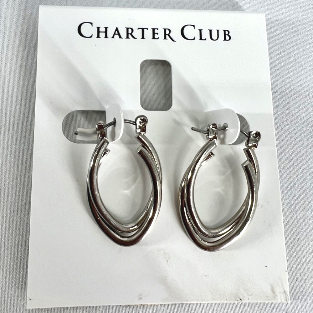 Charter Club Oval Hoop Earrings - Picture 1 of 3